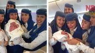 Saudia Uçağında Bebek Sevinci