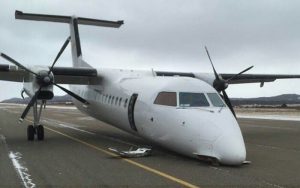 DASH-8 BURUN ÜZERİNE İNDİ