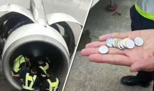 YOLCU UÇAĞININ MOTORUNA DEMİR PARA ATTILAR