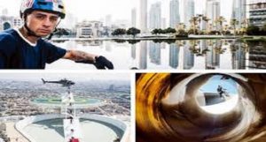 HELİKOPTERDEN BİSİKLETLE ÇILGIN ATLAYIŞ (VİDEO)