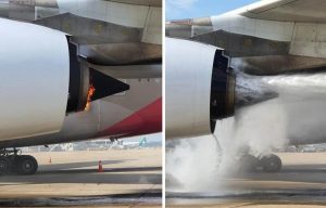 AIRBUS A380’NİN MOTORU ALEV ALDI (VİDEO)