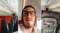KOCA UÇAKTA TEK YOLCU (VİDEO)