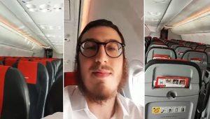 KOCA UÇAKTA TEK YOLCU (VİDEO)