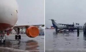 HAVALİMANI GÖLE DÖNDÜ (VİDEO)