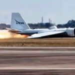 NASA ARAŞTIRMA UÇAĞI GÖVDE ÜSTÜ İNDİ (VİDEO)