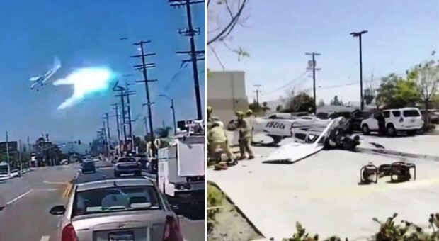 CESSNA YÜKSEK GERİLİM HATTINA ÇARPTI (VİDEO)